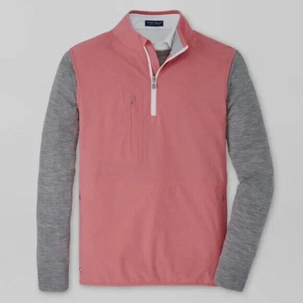 Peter Millar Flex Performance Half Zip Golf Vest Pink M, L, XL Coral Pear $200